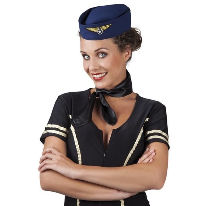 Coiffe hôtesse de l'air femme - Accessoire de déguisement - Bleu marine/Or  - Cdiscount Jeux - Jouets