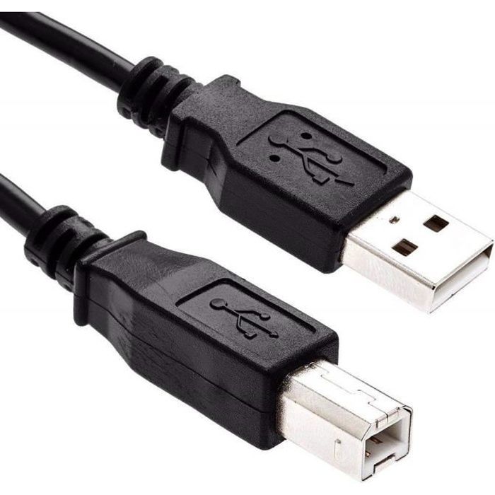 INECK® Câble Imprimante USB 3M USB 2.0 Câble Scanner d'Imprimante USB A  vers USB B Mâle à Mâle Câble Printer Pour HP, Canon, Dell, Lexmark, Epson,  Xerox, Samsung et Autres – Noir 