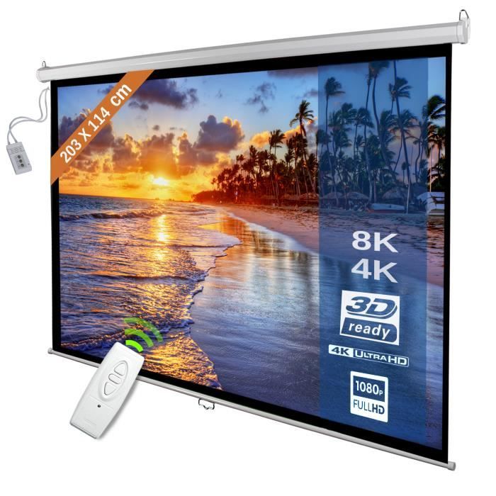 Quel Ecran Pour Videoprojecteur 3d Ecran Projection Motorise Blanc 92 Pouces 16 9 Hd 4k 3d 203x114cm