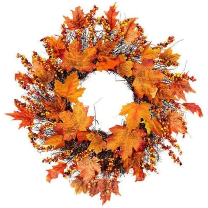 Guirlande De Noël Pour Porte Extérieure - Avec Lampe à Huile, 40x40 Cm - Décoration Murale Festive - 10