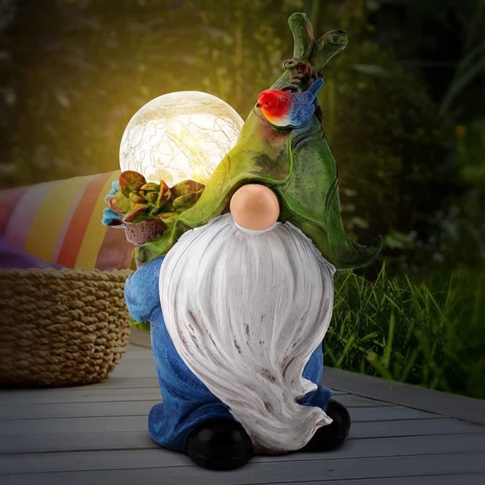 Statue De Nain De Jardin En Résine - Gnome Golfeur, Décoration Extérieure, 12 Cm, Résistant Aux Intempéries