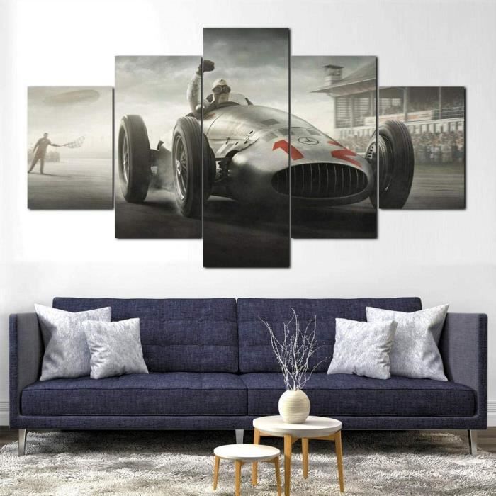 Tableau Sur Toile Mercedes AMG GT Art Abstrait - Décoration Murale Moderne, Cadre En Bois