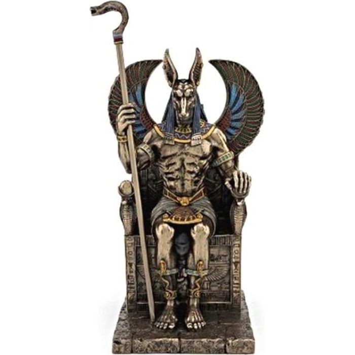 Statue D Anubis Dieu Egytien Antique Neuve Resine Laitonnee Figure Egypte Dieu Funeraire Cdiscount Maison