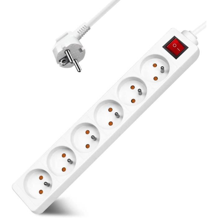 U210 Key Multiprise 5 Prises 16A 2P + T Avec Interrupteur, Bloc 3 Prises ...