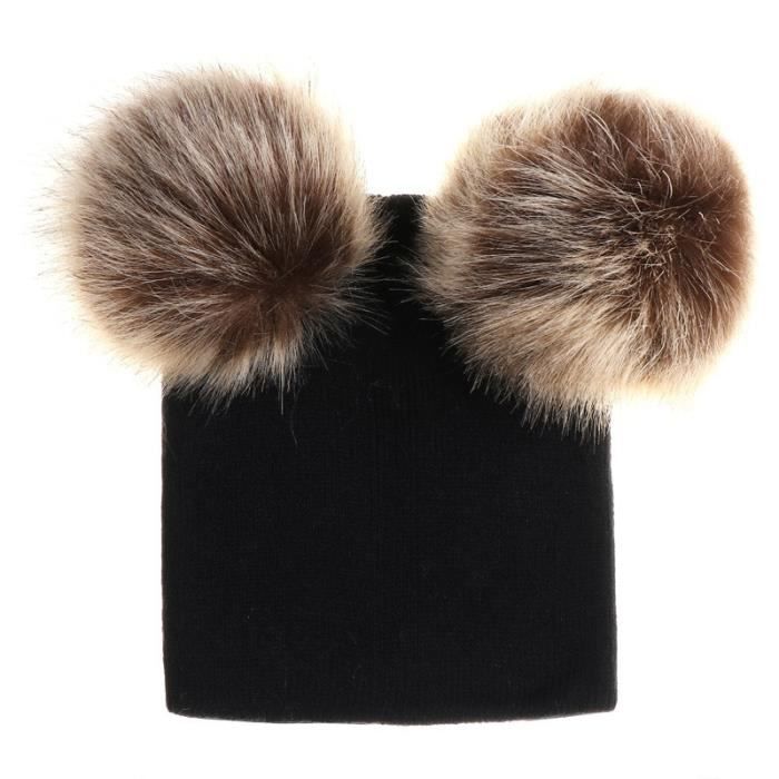 Bonnet deux pompons fille sales