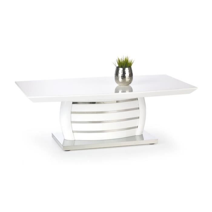table basse moderne laqué 120 cm x 70 cm x 42 cm - blanc