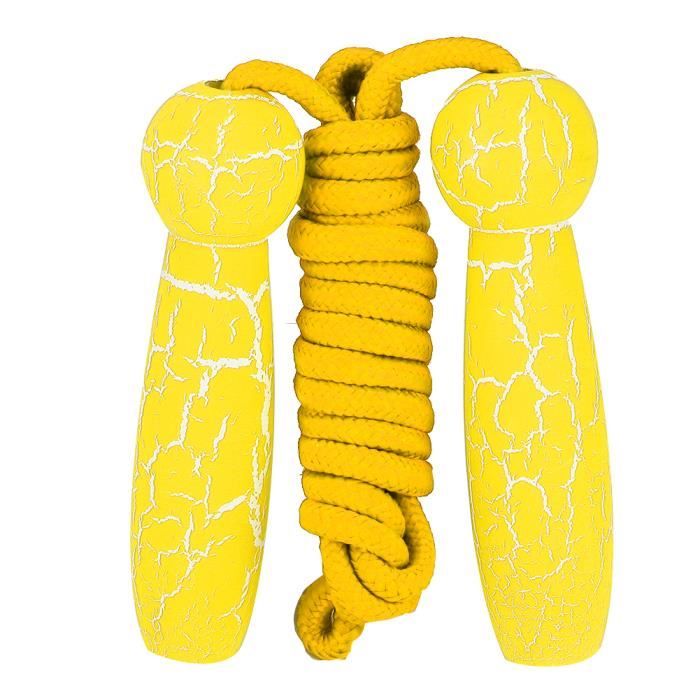 Corde à sauter réglable en bois Fitness enfants étudiants cordes à sauter adulte jouet (jaune