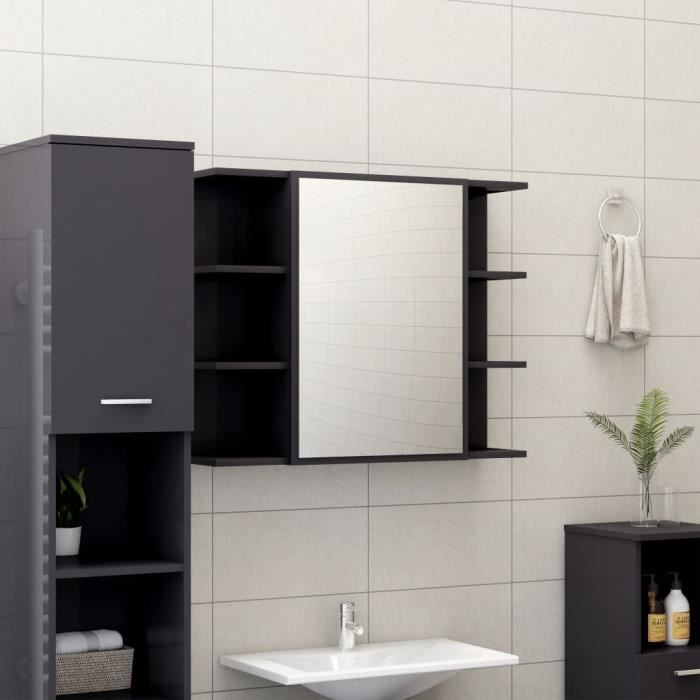 Armoire à Miroir De Salle De Bain | Meuble De Bain Chêne Sonoma Bois Ingenierie Cfw168374 94030300