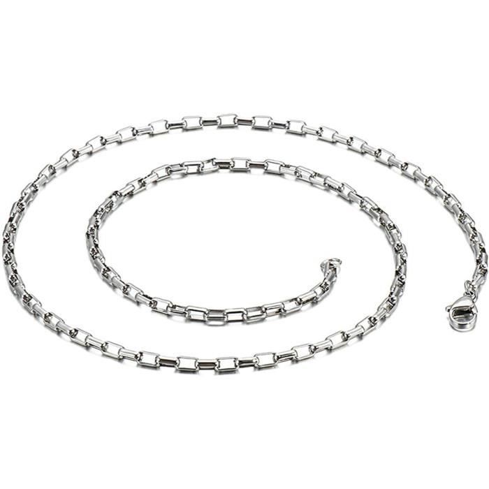 Chaîne Forçat Acier Inoxydable 50cm - 2x1,5mm - Fermoir Mousqueton - IN63