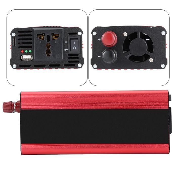 Onduleur 2000W 12V Vers 220V – Convertisseur Tension Voiture Avec Prise Allume-Cigare, USB Et Écran LCD, Idéal Camping Voyage Caravaning