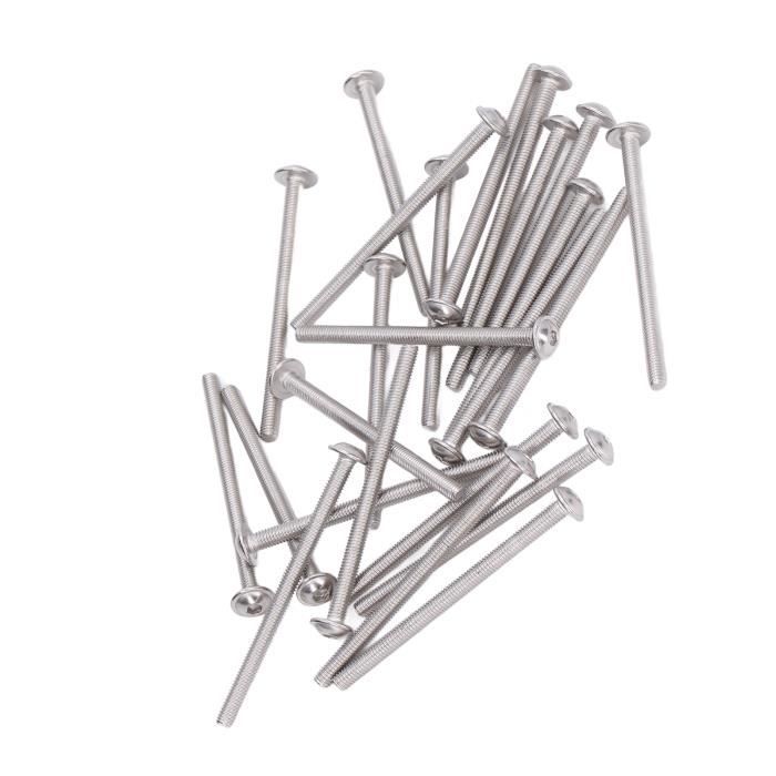 Lot De 100 Vis M3-0.5 X 4mm - Tête Plate à Fente Phillips - Métal - Marque Uxcell