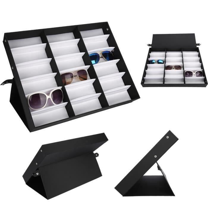 Étui De Rangement Pour Lunettes, Vitrine De Lunettes En Cuir PU, Verres