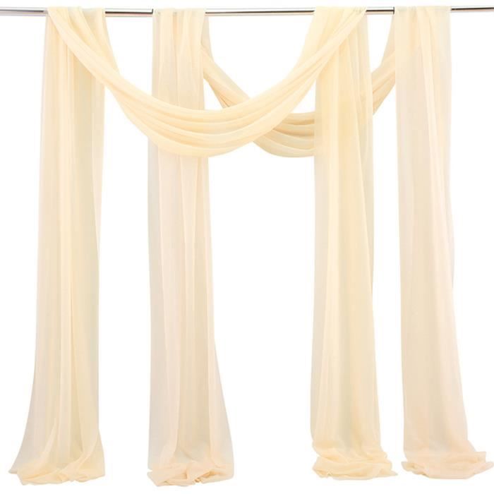 Rideaux De Tonnelle Pour Mariage - Lot De 2 Panneaux De Tissu Blanc En Fil De Beauté