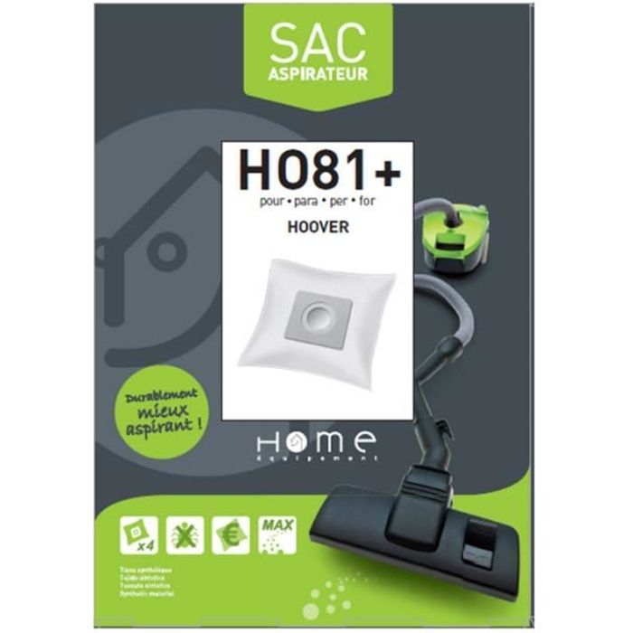 Sac microfibre adaptable par 4 HEHO81+ pour Aspirateur HOOVER TELIOS EXTRA