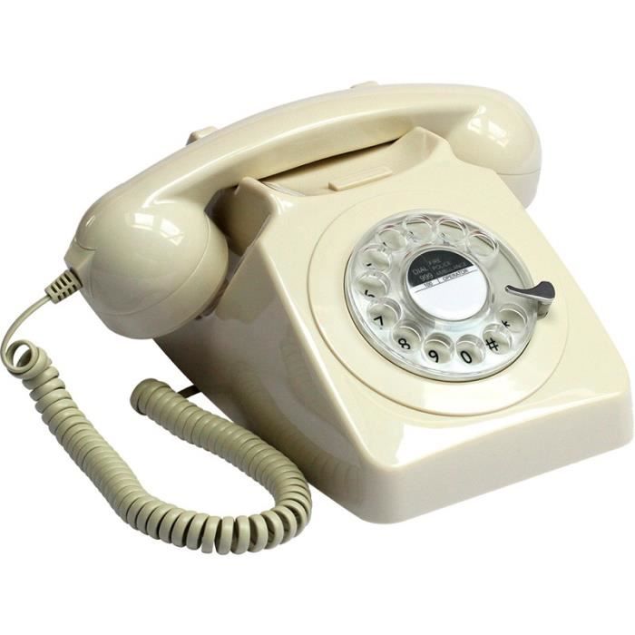 Home Decor - Telephone Retro Vintage 70s Beige - 40398MD
