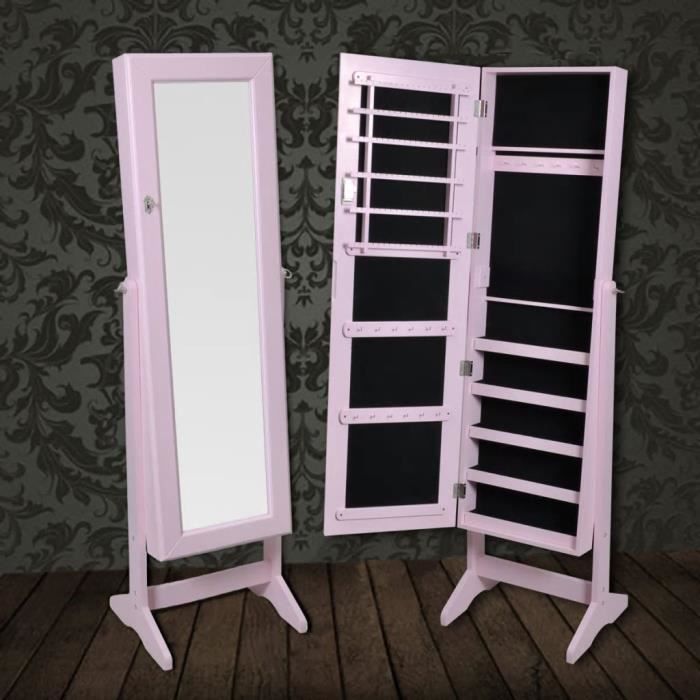 Homgeek Armoire A Bijoux Avec Miroir Sur Pied Miroir De Rangement