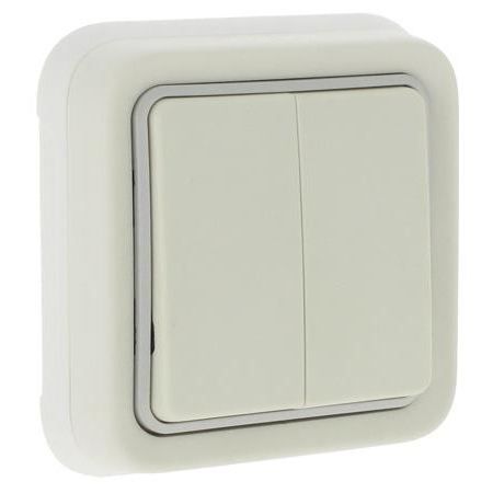 Poussoir NO NF lumineux Prog Plexo complet encastré blanc 10 A