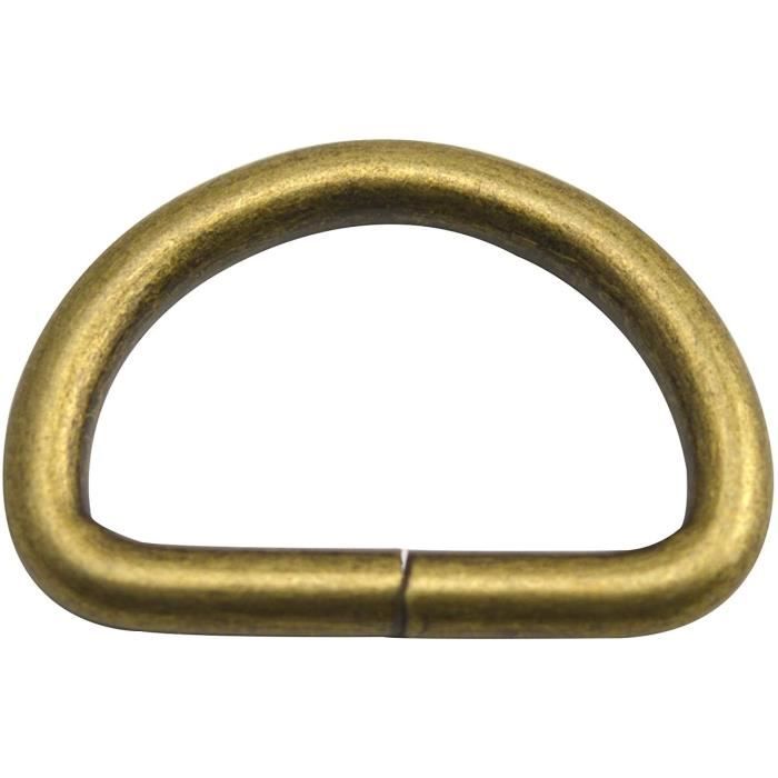 Lot De 5 Anneaux En D Non Soudés 40mm Et 27mm - Acier Argenté