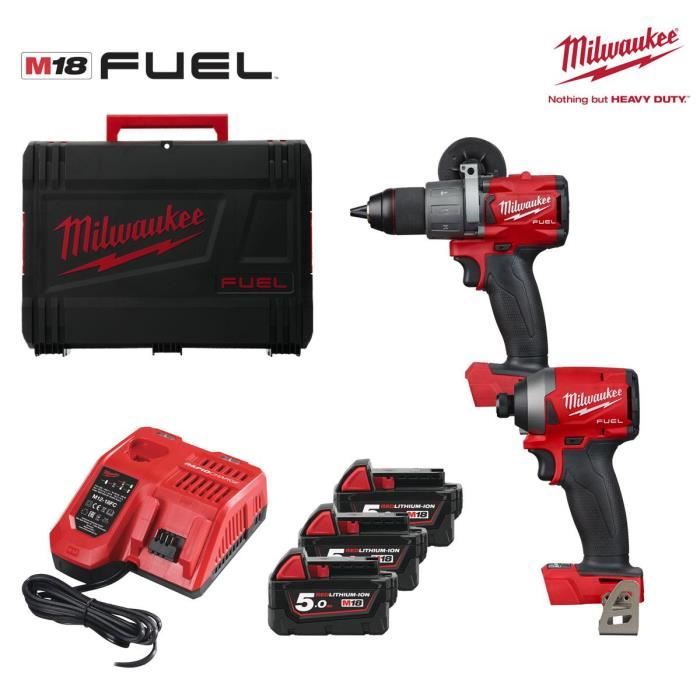 Pack Milwaukee M18 Fuel Fpp2a2 503x Perceuse A Percussion Fpd2 Visseuse A Chocs Fid2 3 Batteries 5 0ah 1 Chargeur Rapide 49334 Achat Vente Perceuse Pack Milwaukee M18 Fuel Cdiscount