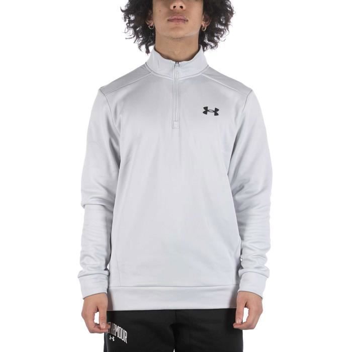 Sweat Shirt Polaire 1 4 Zip Ice UNDER ARMOUR Homme Gris Manches longues Vetement de sport Gris Cdiscount Sport