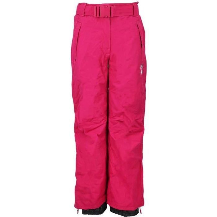 Pantalon de ski femme ARALOX Blanc Fuchsia Impermeable Respirant
