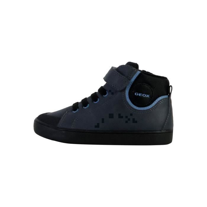 Geox Geox Gisli - Basket montante enfant mixte à scratch et lacets élastiques Bleu marine/lt bleu