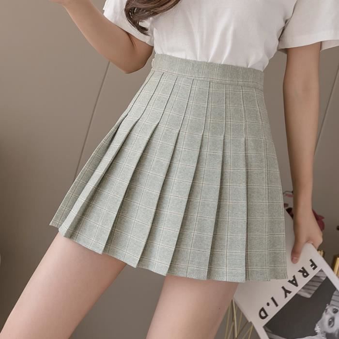 Jupe Plissée Bleue à Carreaux Damart - Taille 10 - Occasion En Parfait état