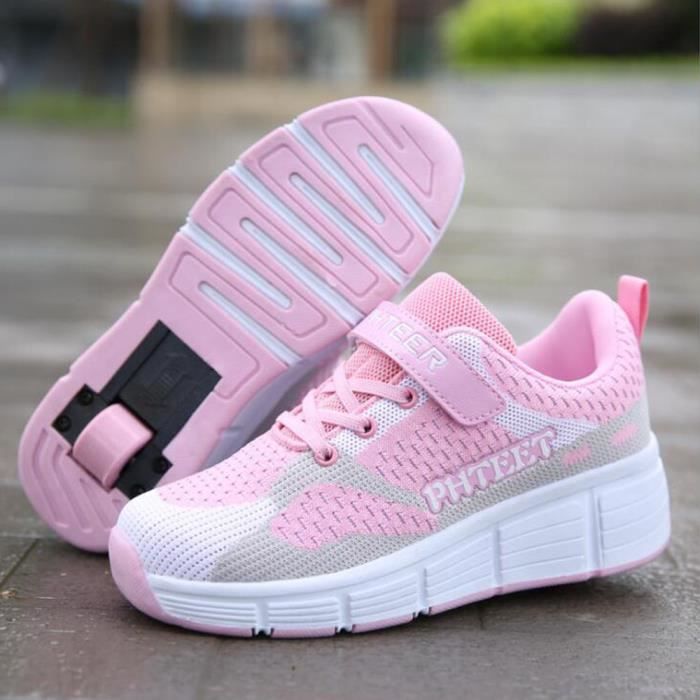 Skateshoes Enfants Baskets Roller Chaussures Mesh Garçons Filles Rose