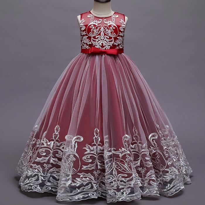 Robe Cocktail Enfant Paillettes Robe Princesse Freebily Fille - Strass, Dentelle - Pour Mariage, Bal, Danse - 5-16 Ans Robe Cérémonie Fille