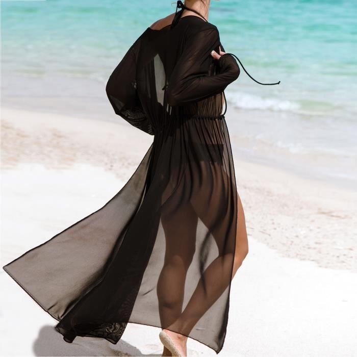 Robe de plage Robe de plage en maille blanche pour femmes tunique