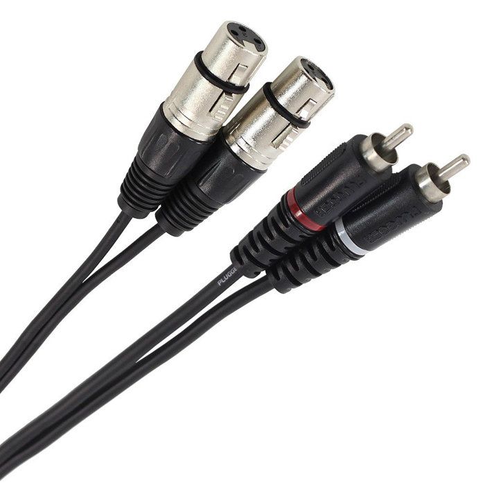 PLUGGER CÂBLE BRETELLE XLR FEMELLE 3B - RCA MÂLE 0.60M