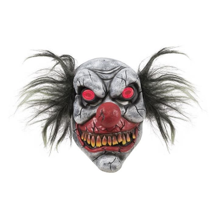 Masque De Clown Fou Avec Yeux Lumineux Adulte Achat Vente Masque Decor Visage Cdiscount