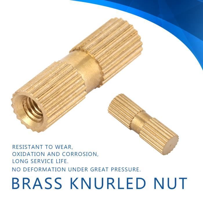 Lot De Vis Moletées M4x15mm En Laiton à Tête Plate - 5 Paquets, Pour Boutons Et Fixations