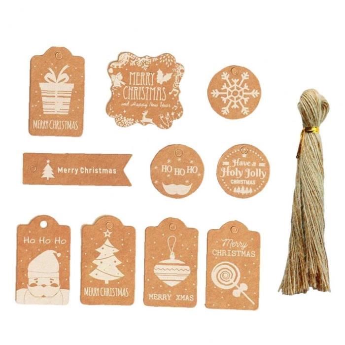 10x personnalisé Rustique Vintage Cadeau De Noël Étiquettes Étiquette Autocollant Arbre decoratio