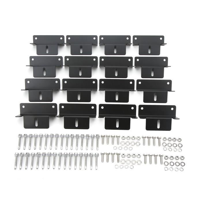 Lot de 4/10 pinces centrales en aluminium noir pour montage