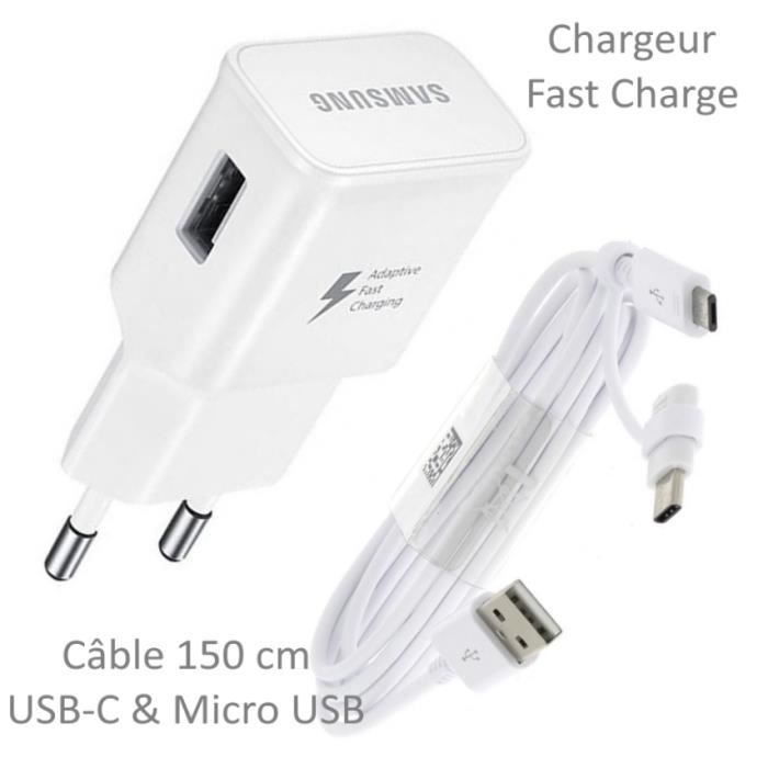 Câble 1,5M embout Micro-USB Samsung blanc pour Galaxy S7 EDGE - Samsung -  Chargeur pour téléphone mobile - Achat & prix