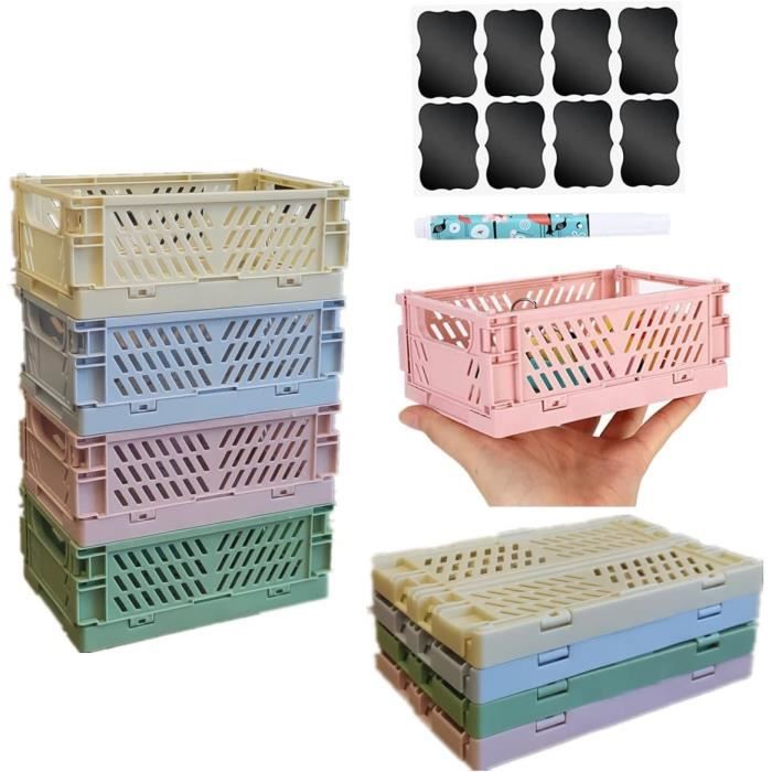 Lot De 6 Bacs De Rangement Pliables NCRGB - 30x20x12cm, Empilables, Idéaux Cuisine, Chambre, Bureau