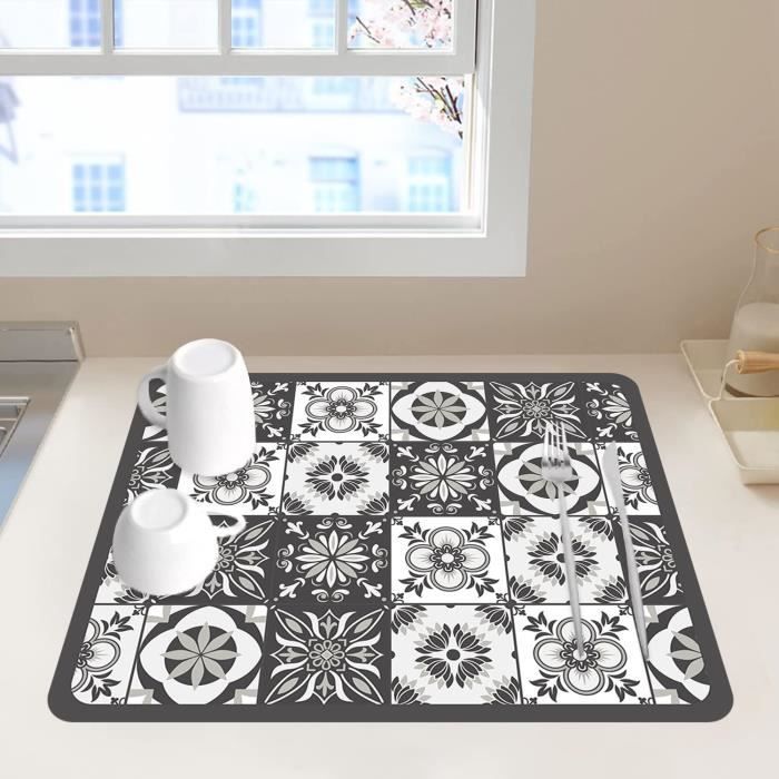 Hamur Home Lot De 2 Tapis De Séchage Tapis De Séchage Pour Vaisselle 40