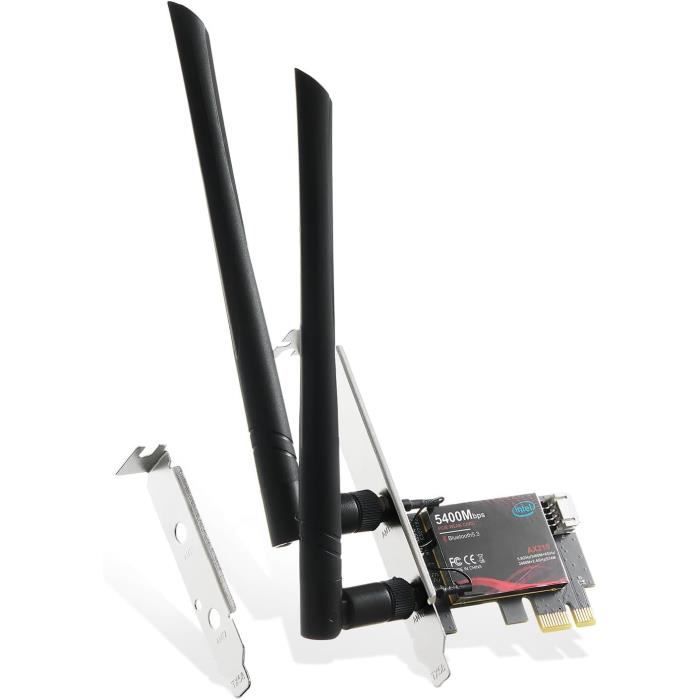 Scheda WiFi AX210 Pro WiFi 6E PCIe 5374 Mbps - Tri-Band 2.4/5/6 GHz, Bluetooth 5.3, MU-MIMO Per PC/Linux