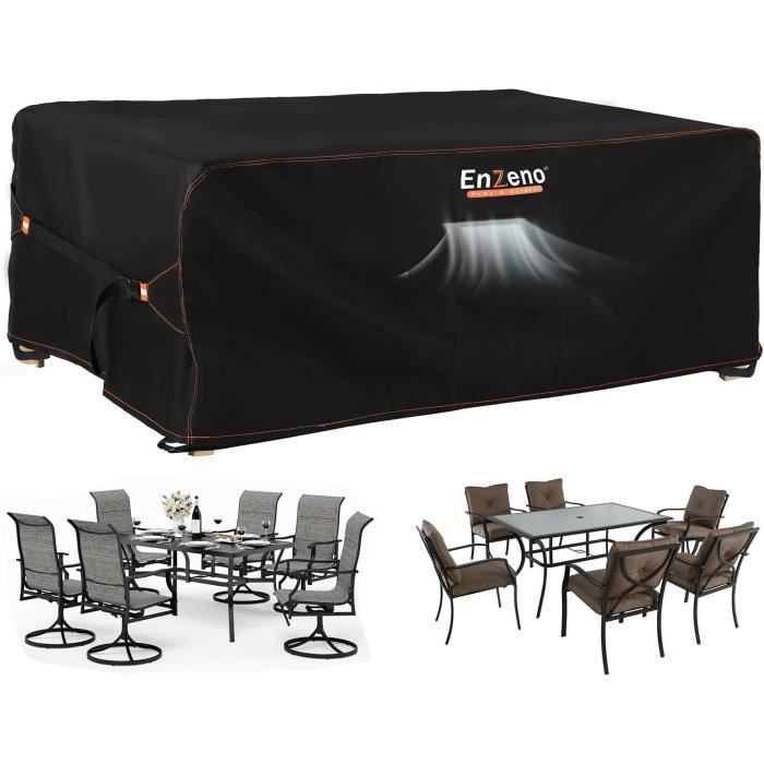 Housse Salon De Jardin Exterieur - 125x125x75cm (LxWxH) Noir