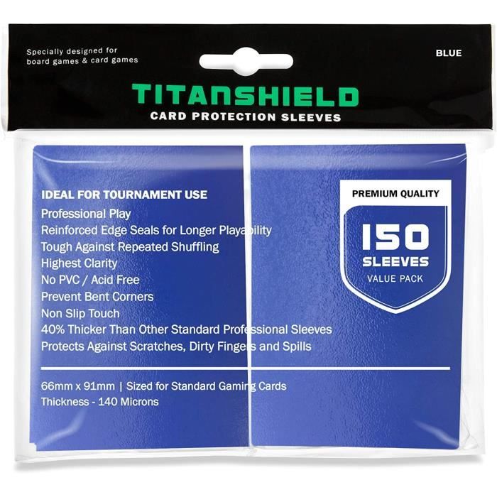 150 Pochettes TitanShield Pour Cartes De Jeu – Taille Américaine 57x91 Mm, Sans Acide, 100 Microns