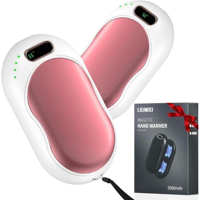 Chauffe Mains Rechargeable YAZEKY - 6000mAh - 3 Températures - Magnétique - Cadeau Noël Homme/Femme