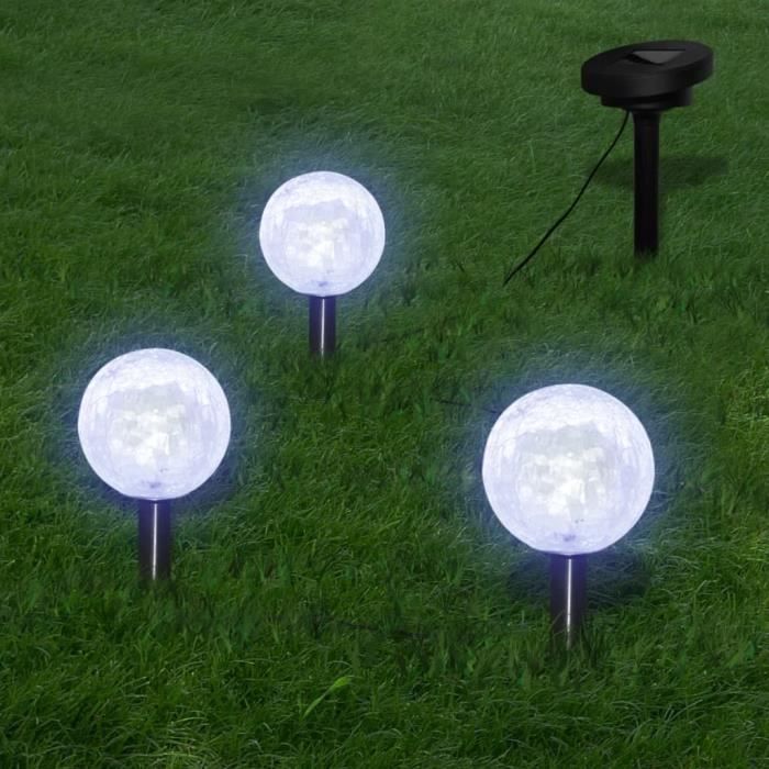 CWU Lampes de jardin à LED 6pcs Ancrage à piquet et panneau solaire 60299