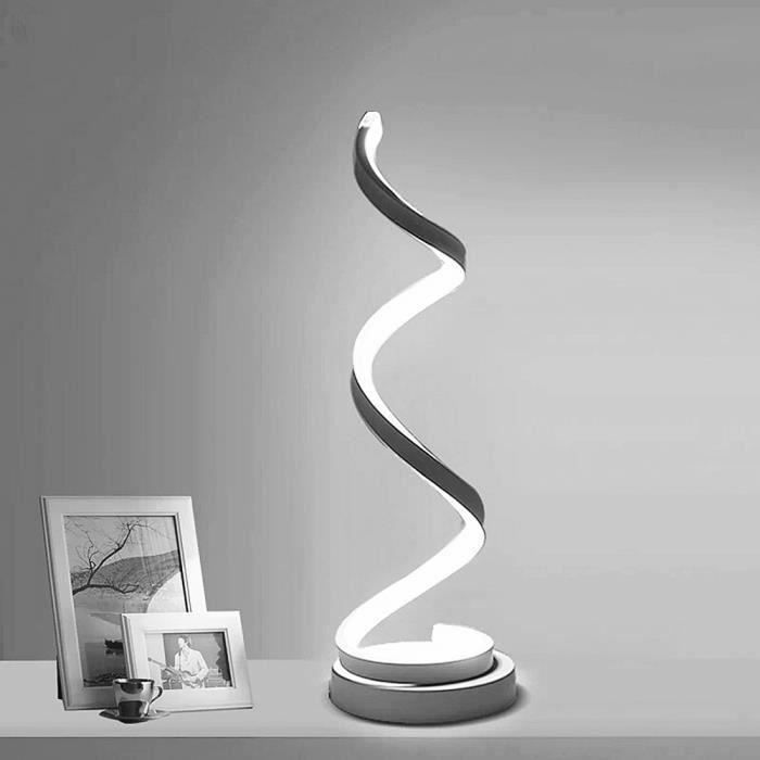 Lampe à poser Spirale Lampe de bureau LED - Blanc froid - Design minimaliste Créative Acrylique - 12 W