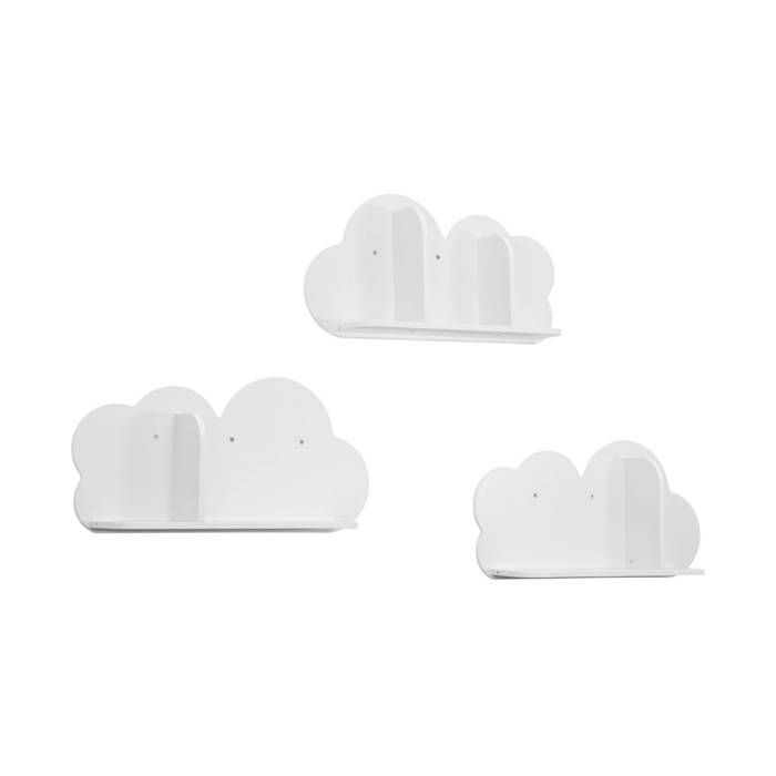 Lot de 3 étagères murales blanches nuage pour chambre enfant Lot de 3 étagères murales blanches nuage pour chambre enfant