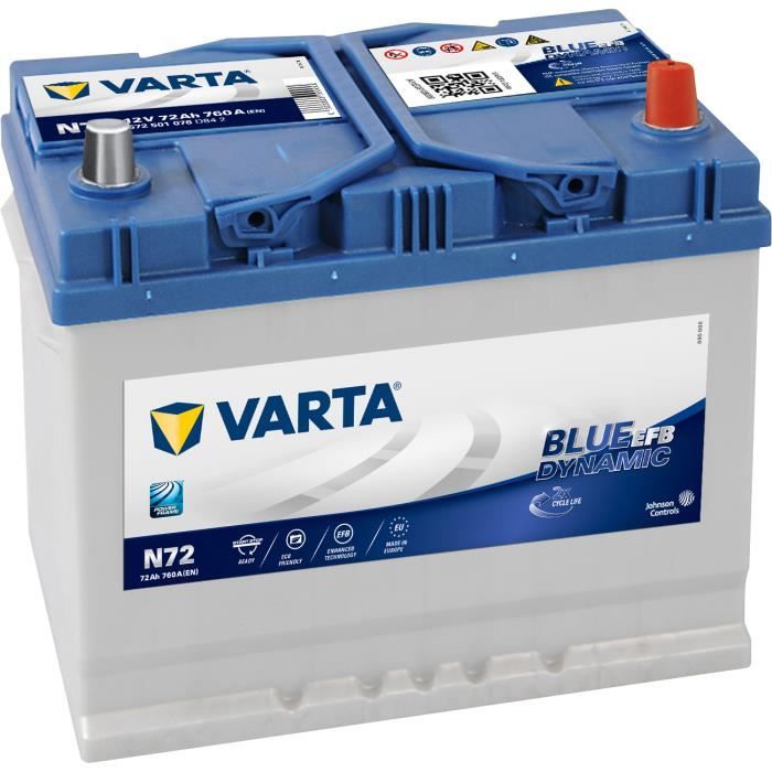 Batterie VARTA Blue Dynamic EFB 72Ah/760A (N72)