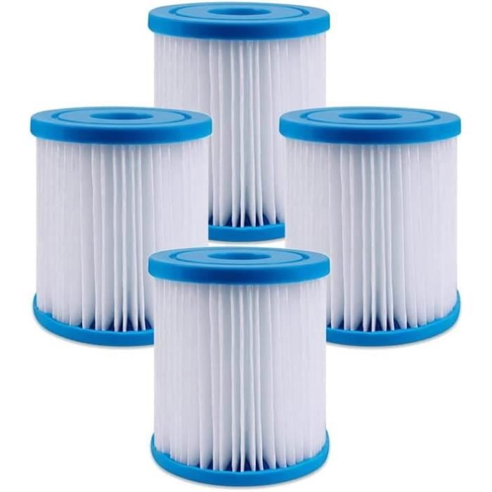Lot De 4 Cartouches Filtrantes Pour Piscine - Compatibles Miami Et VI SI, Dimensions 10x8 Cm, Ouverture 5 Cm