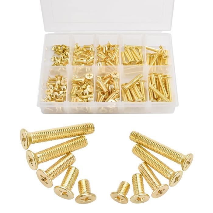 Cikonielf jeu de vis cruciformes à tête ronde 100 pièces rondelle ronde