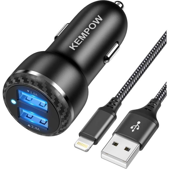 Chargeur Iphone Voiture Avec Câble Lightning [Certifié Apple Mfi ...