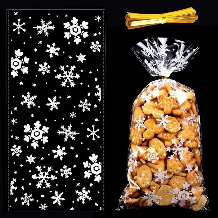 Sachet Bonbon Transparent GIFI 10 Pièces Sacs à Cordon De Noël Sac